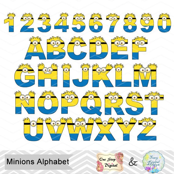 instant download minions alphabet clipart minions alpha