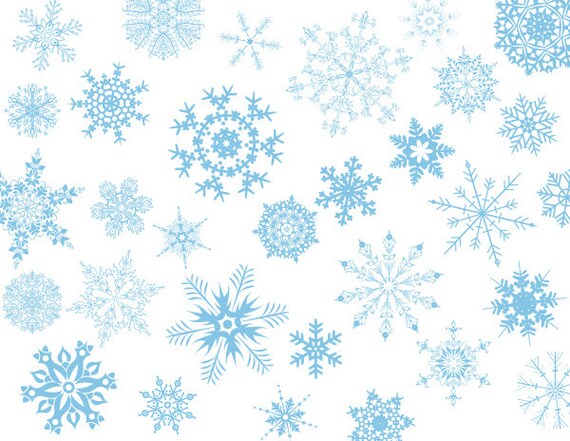 Instant Download Blue Snowflake Clipart Snowflake Clip Art | Etsy