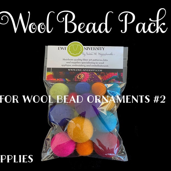 Wool Bead Pack - For Wool Bead Ornaments #2 Pattern