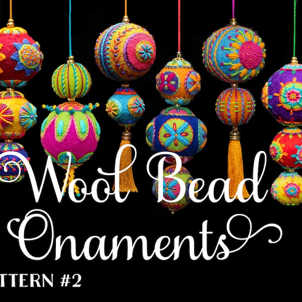 Wool Bead Ornaments #2 (Pattern Only)