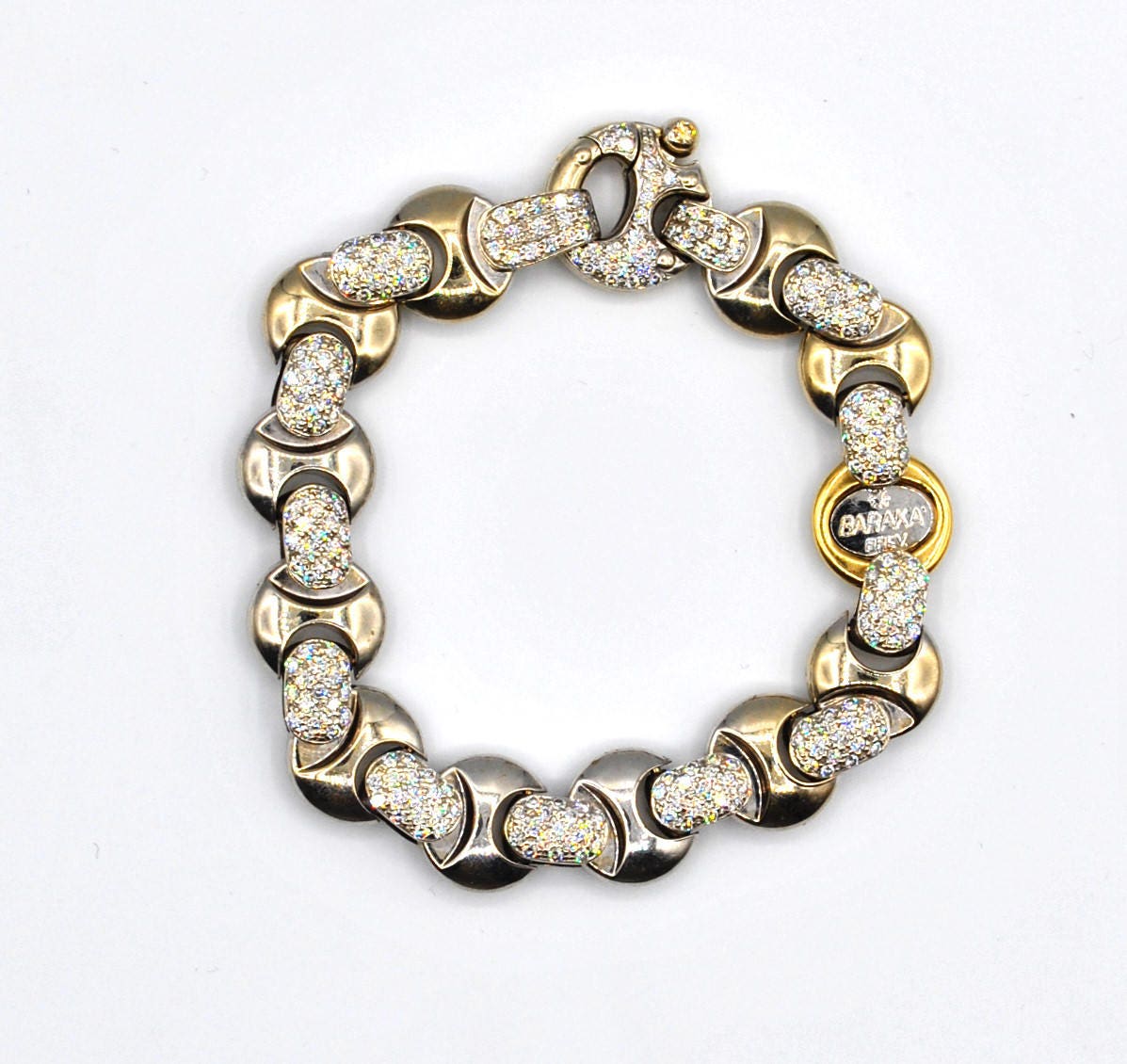 Brazalete de Oro Blanco de 18k con Diamantes 4.8 ct Baraka Etsy