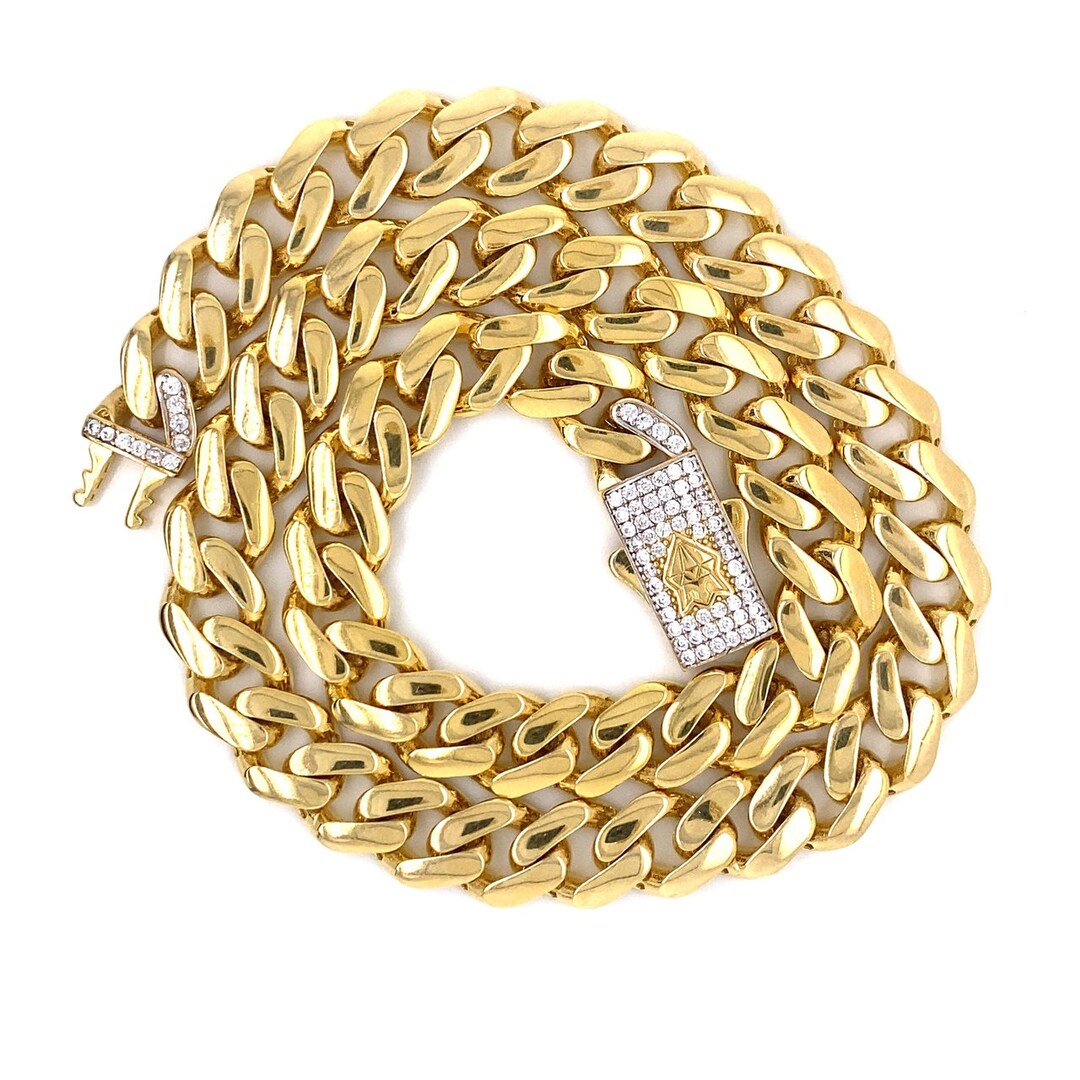 Collana a catena in oro 18 carati da 4 mm per uomo e donna