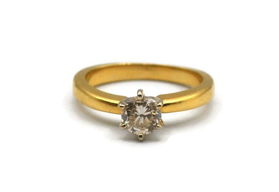 14K Yellow Gold Diamond Solitaire Ring #264266637… - image 5