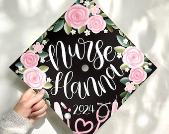 Nurse Graduation Cap Topper - Custom Color Scheme - Nursing RN BSN Labor and Delivery Grad