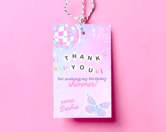 Etiquetas de agradecimiento imprimibles para pulseras de la amistad de Birthday Era (descarga digital)
