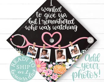 READY TO SHIP Photo Nurse Personalized Graduation Cap Topper