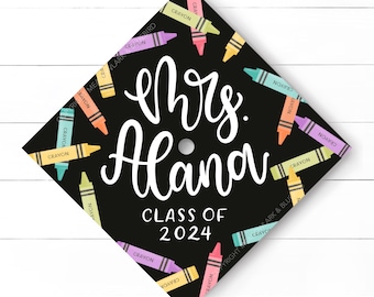 Teacher Custom Graduation Cap Topper - Hand Lettered Education Grad Cap