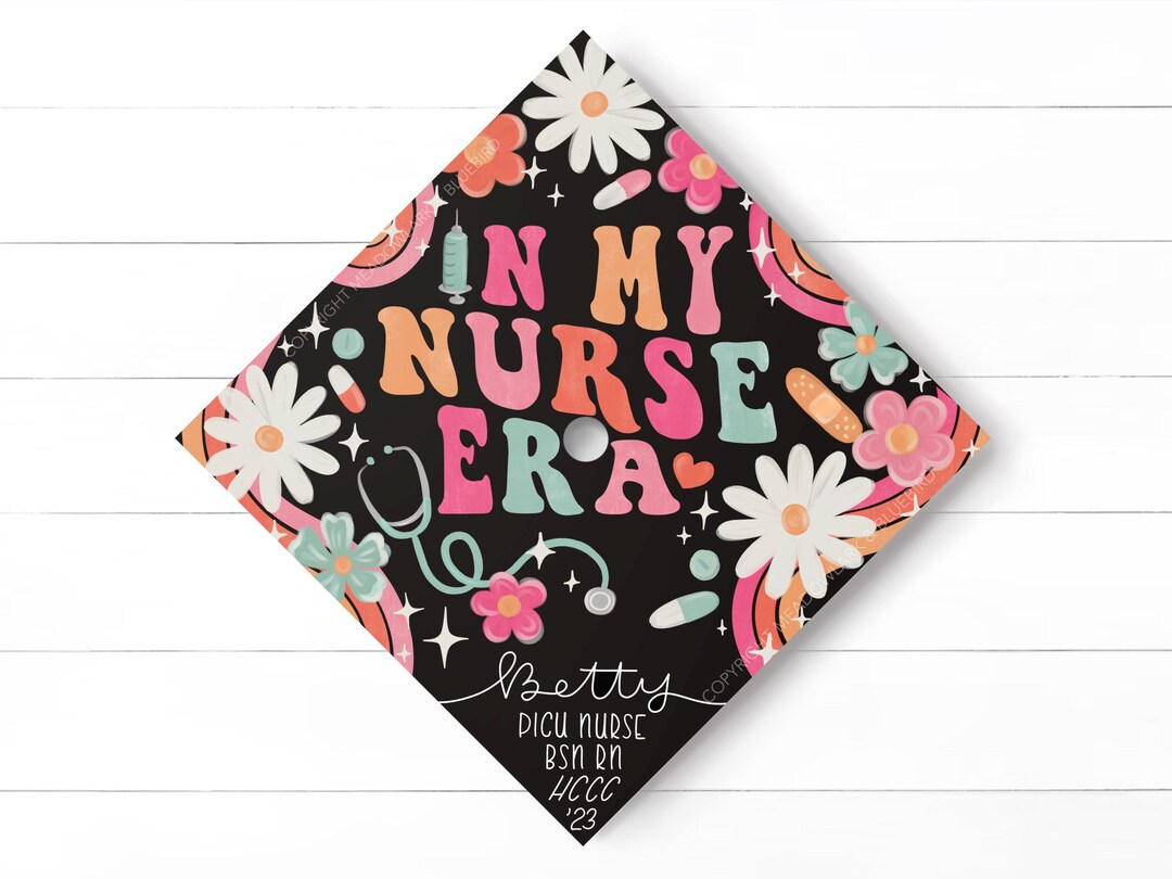 Nurse Graduation Cap Topper - Your Choice of Color Scheme - Custom RN ...