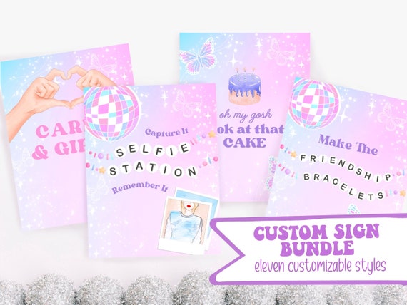 In My Birthday Era Sign Bundle – Friendship Bracelet Printable Party Decor