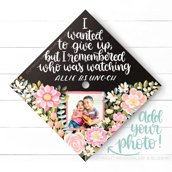 Photo Graduation Cap Topper - Custom My Why Grad Design - I Did It For Them