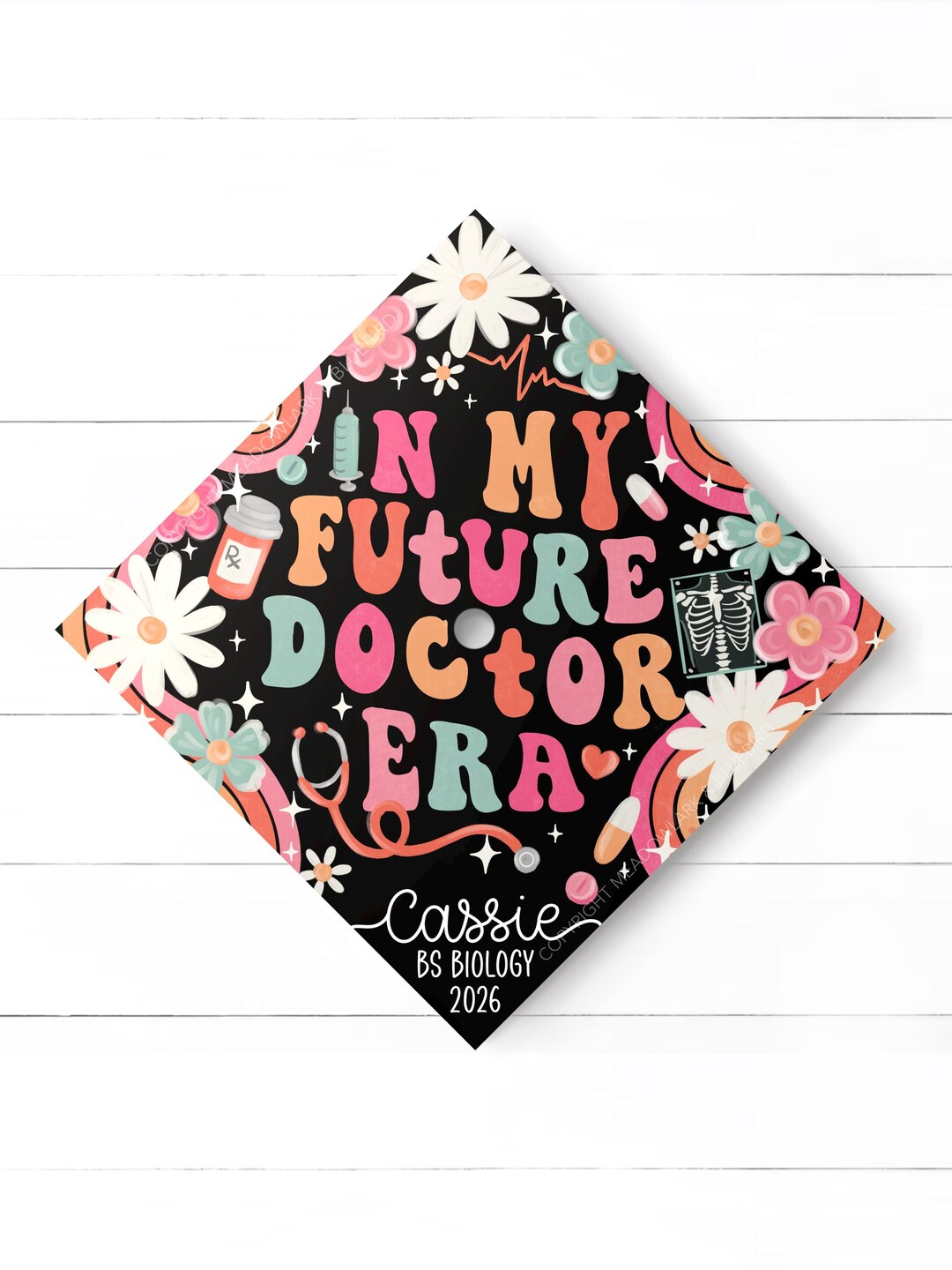 Custom Future Doctor Graduation Cap Topper - MD to Be Premed Grad Cap ...