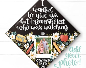 Teacher Photo Custom Graduation Cap Topper - My Why Personalized Education Gift