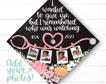 Photo Nurse Graduation Cap Topper - Nursing RN BSN Stethoscope Grad - Did It For Them