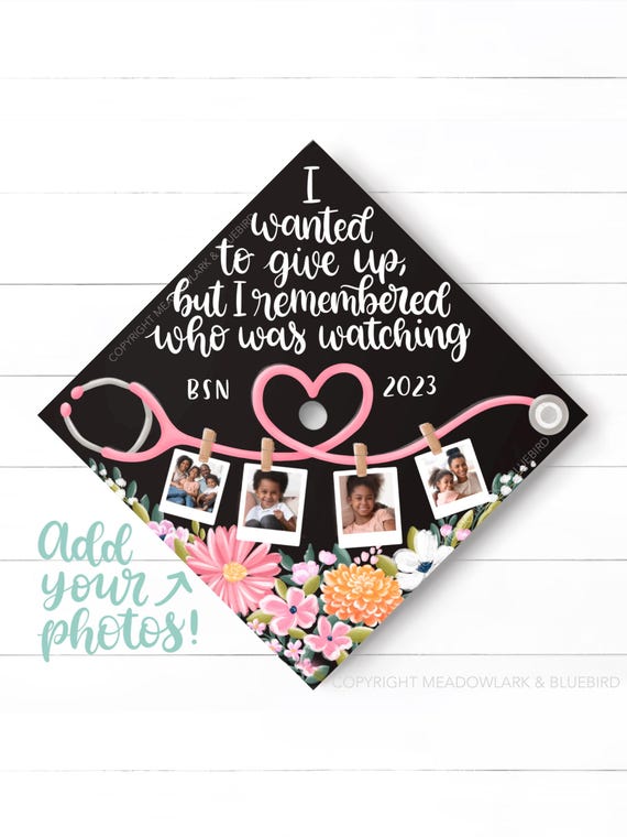 Photo Nurse Graduation Cap Topper - Nursing RN BSN Stethoscope Grad - Did It For Them