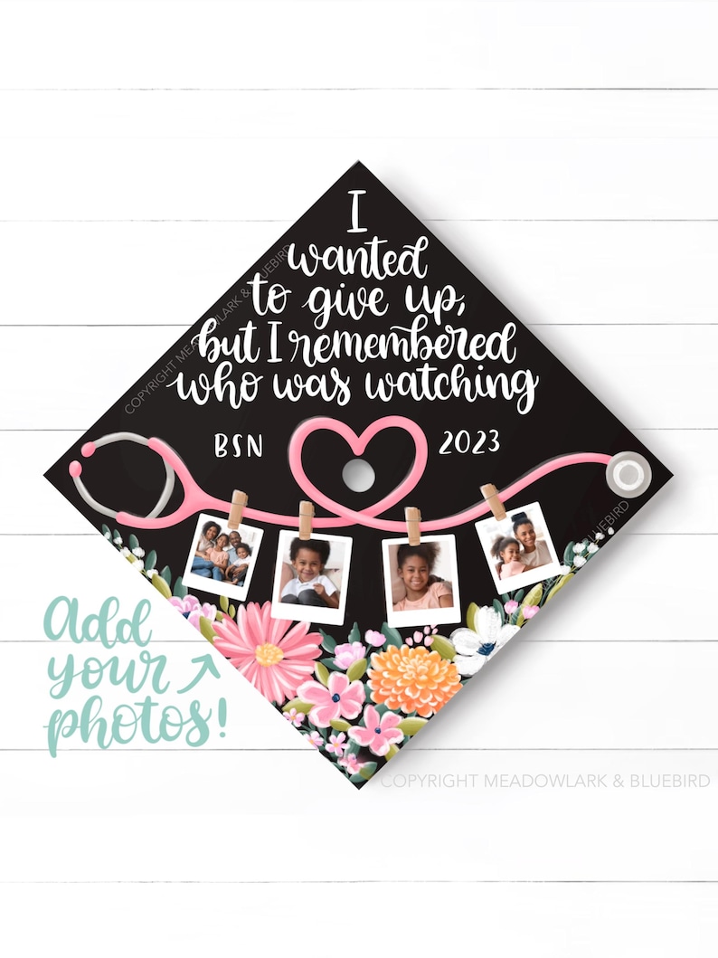 Photo Nurse Graduation Cap Topper - Nursing RN BSN Stethoscope Grad - Did It For Them image 1