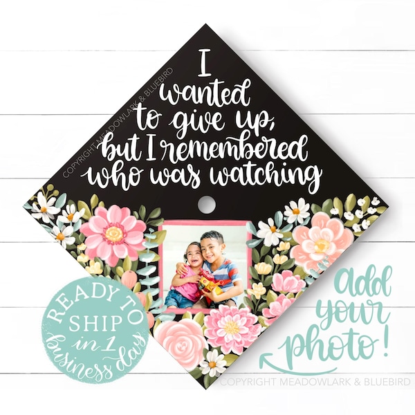 READY TO SHIP Photo Graduation Cap Topper - Custom Did It For Them Family Grad