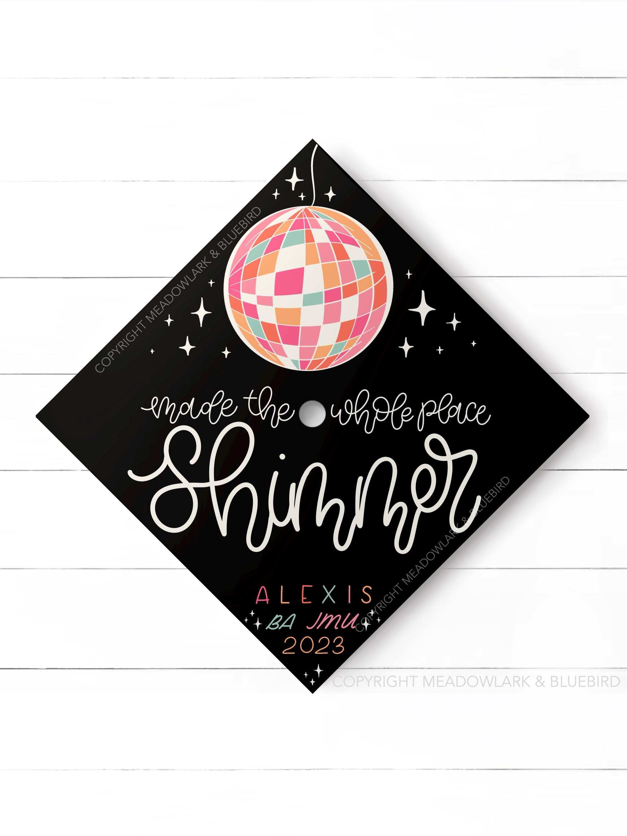 Mirrorball Graduation Cap Topper - Custom Color Scheme Grad Cap - Etsy
