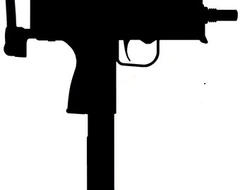 AK-47 silhouette gun sticker no background. Rifle is about | Etsy