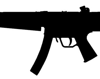 AK-47 silhouette gun sticker no background. Rifle is about | Etsy