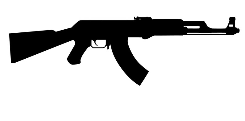 AK-47 silhouette gun sticker no background. Rifle is about | Etsy