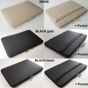 Laptophoes 13 inch, gouden rits, laptoptas 13,5, 13 inch laptophoes, lederen laptophoes, Acer laptoptas, LG, Lenovo afbeelding 4