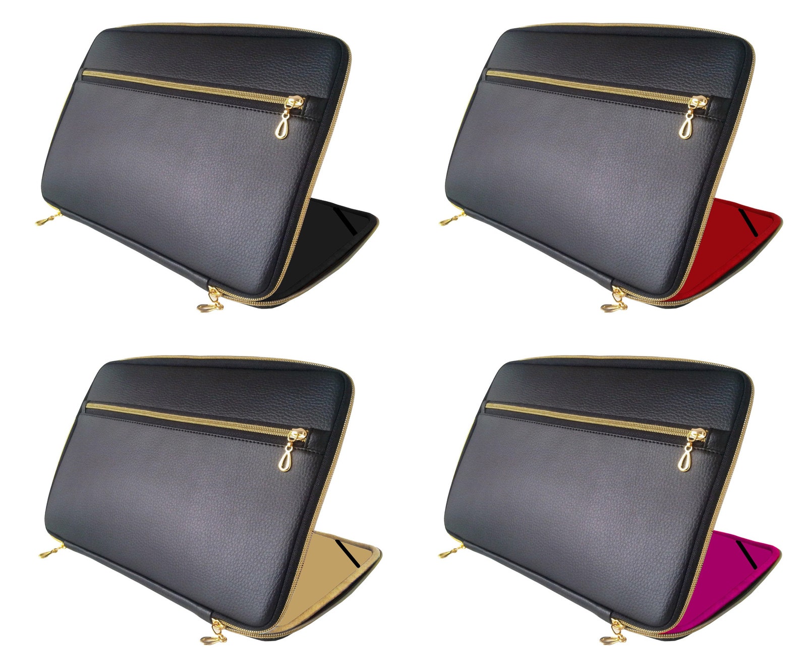 Black Leather Laptop Case 14 Inch Laptop Sleeve 14 Inch Etsy