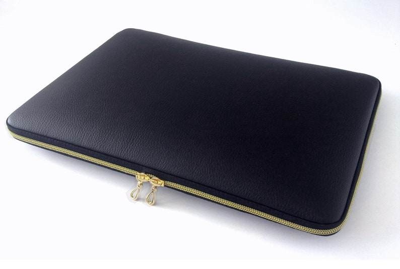 Black Leather Laptop Sleeve 13 Inch Laptop Case Macbook Pro Etsy