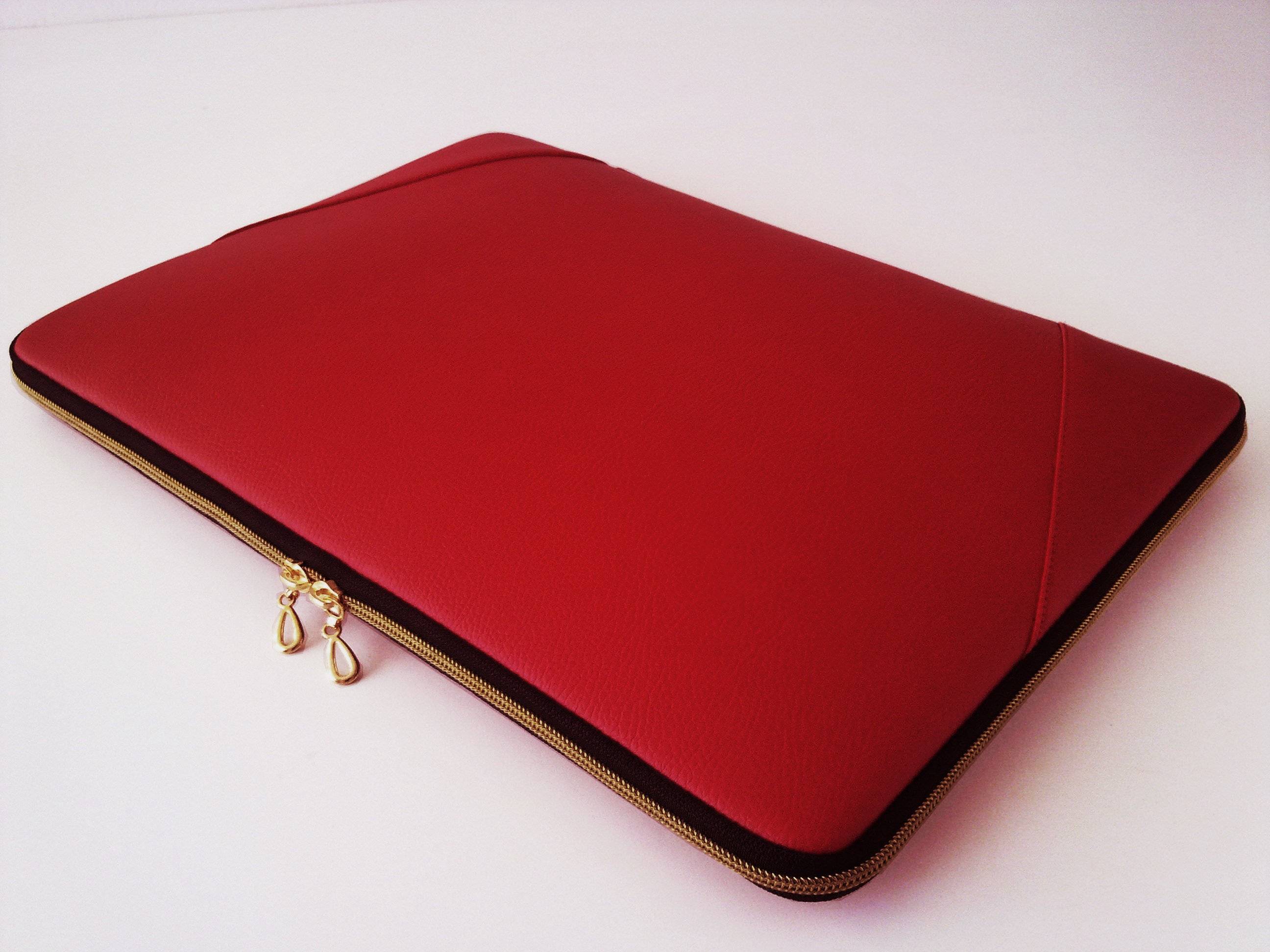 Red Laptop Case Leather Laptop Sleeve Laptop Case 15.6 Inch Etsy