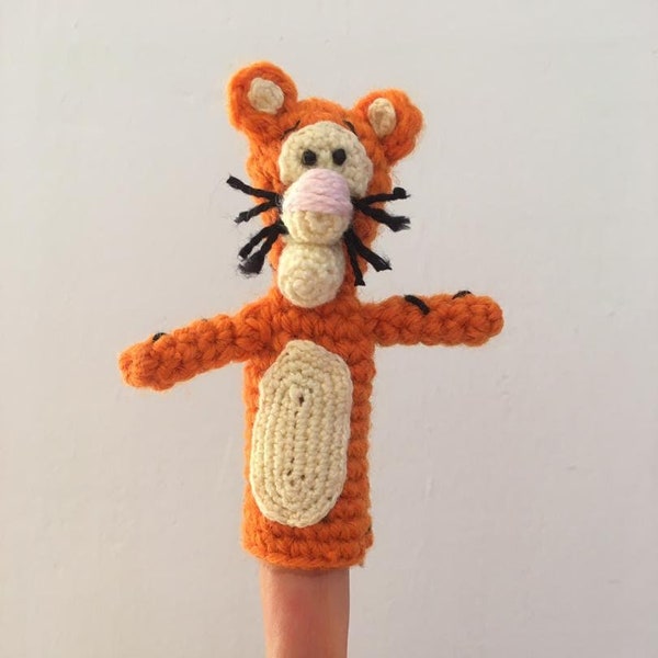 Tigger Crochet handmade stuffed funny Finger Puppet DIGITAL PATTERN