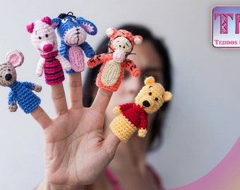 Pooh and Friends Crochet handmade funny Finger Puppet DIGITAL PATTERN