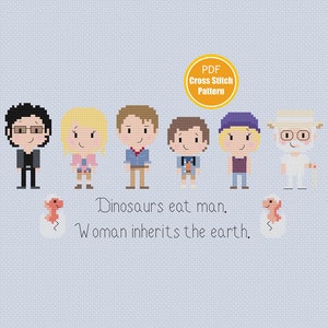Jurassic Park Inspired Cross stitch Pattern -  Life finds a way - Woman inherits the earth - Instant Download - Crossstitch Pattern
