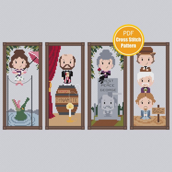 Haunted Mansion Stretching Portraits Inspiriert Kreuzstichmuster - Sofortiger Download - Kreuzstichmuster - PDF-Datei