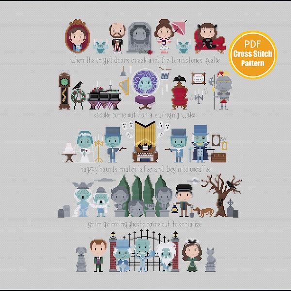 Haunted Mansion Inspired Cross stitch Pattern - Instant Download - Crossstitch Pattern - PDF