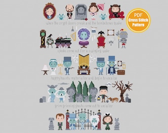 Haunted Mansion Inspired Cross stitch Pattern - Instant Download - Crossstitch Pattern - PDF