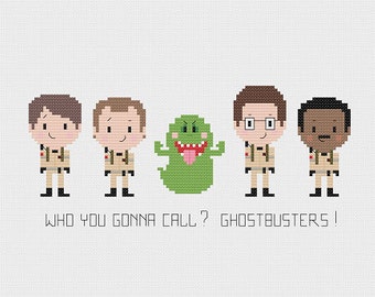 Ghostbusters Inspired Cross stitch - Who you gonna call - PDF Instant Download - Cross stitch pattern