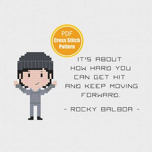 Rocky Inspired Cross Stitch - Rocky Balboa Cross Stitch Pattern - Philadelphia - Embroidery - Fight - Boxer