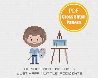 Bob Ross Cross stitch - PDF Instant Download - Cross stitch pattern - Art