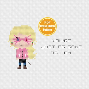 Wizard Cross stitch Pattern - Just as Sane Cross stitch - PDF Instant Download - Crosstitch