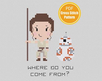 BB-8 Inspired Cross stitch Pattern - Crosstitch Pattern - PDF Instant Download