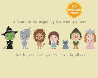 The Wizard of Oz Inspired Cross stitch Pattern - There's No Place Like Home - Dorothy Ruby Shoes Cross stitch pattern - Instant Download PDF