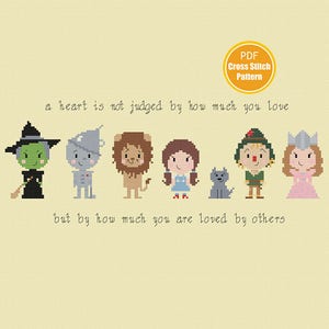 The Wizard of Oz Inspired Cross stitch Pattern - There&#39;s No Place Like Home - Dorothy Ruby Shoes Cross stitch pattern - Instant Download PDF