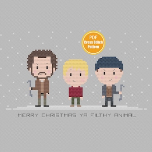 Merry Christmas Ya Filthy Animal Cross stitch - Kevin Cross stitch Pattern - Christmas Cross stitch - PDF Instant Download