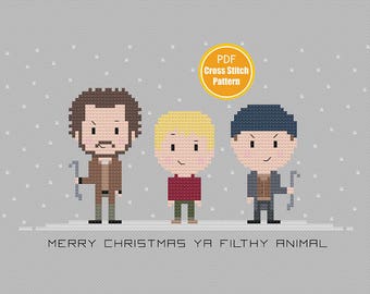 Merry Christmas Ya Filthy Animal Cross stitch - Kevin Cross stitch Pattern - Christmas Cross stitch - PDF Instant Download