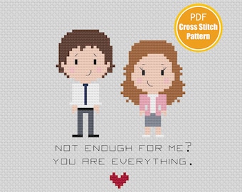 Jim and Pam Inspired Cross stitch Pattern - You Are Everything - Instant Download - Crossstitch