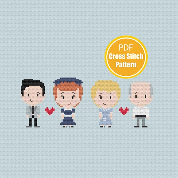 1950s television show Cross stitch Pattern - Lucy Cross stitch - PDF Download - Ricky Fred Ethel Inspired Crossstitch