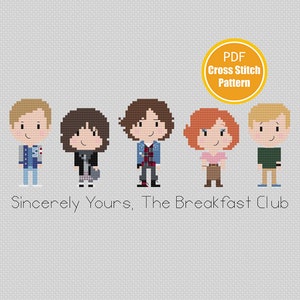 80s Film Cross stitch Pattern - Don&#39;t you forget about me - PDF Download - We&#39;re all pretty bizarre - Crossstitch