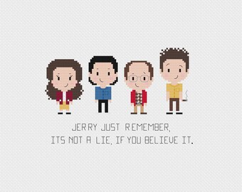 Seinfeld Inspired Cross Stitch Pattern 90s PDF Instant Download  Seinfeld Cross Stitch George Costanza Kramer