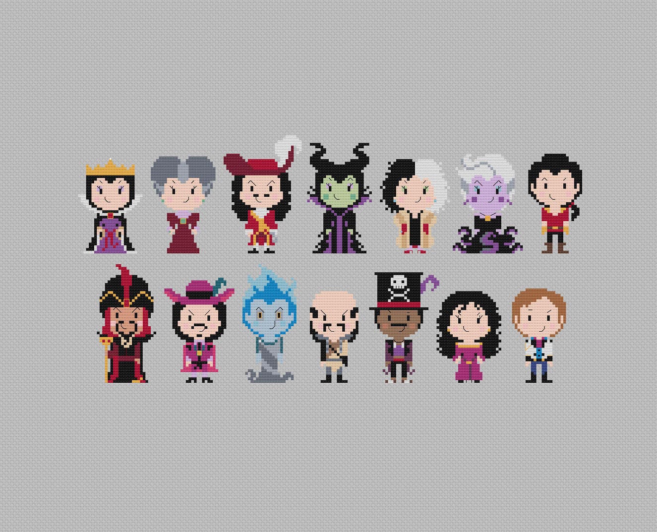 Disney Villains Inspired Cross stitch Pattern PDF Instant Etsy