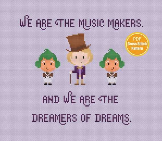 Willy Wonka Inspired Cross Stitch Pattern PDF File Instant.