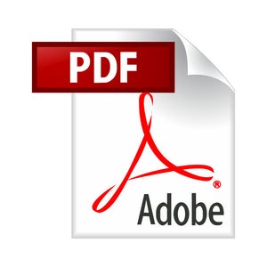 May include: Adobe Acrobat PDF file icon with a red paper tab that says "PDF" and a red Adobe logo with the word "Adobe" in black text.